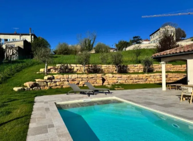 Rénovation complète d'un jardin avec piscine à La Chapelle-de-Surieu, La Chapelle-de-Surieu, Mandrand Stéphane Paysages