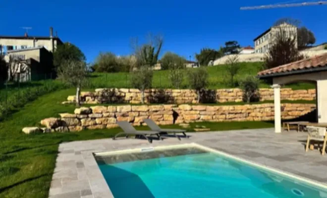 Rénovation complète d'un jardin avec piscine à La Chapelle-de-Surieu, La Chapelle-de-Surieu, Mandrand Stéphane Paysages
